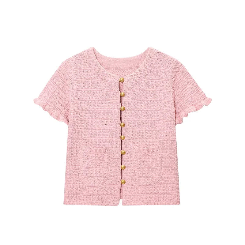 Knit Tops Cropped Cardigan