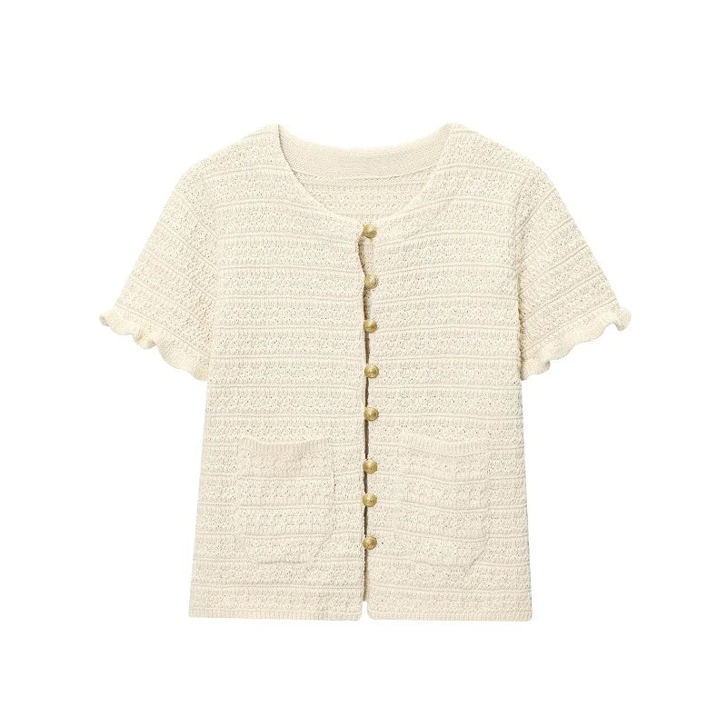 Knit Tops Cropped Cardigan